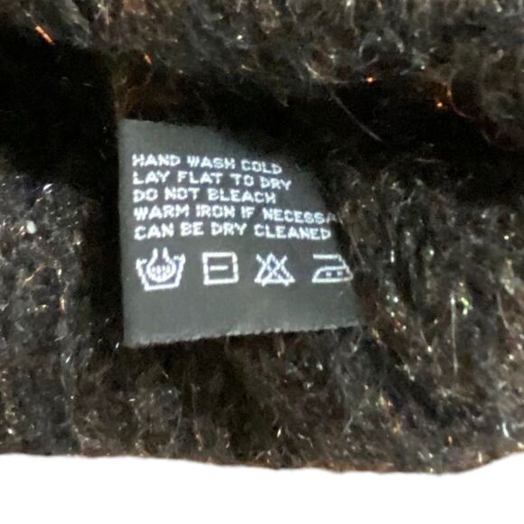 CAROL LITTLE KNITWEAR - SIZE SMALL - CHOCOLATE BROWN CROP WITH 50% MOHAIR - Picture 6 of 7